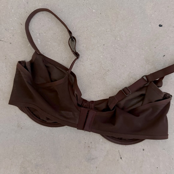 Aerie Real Good SMOOTHEZ Mesh Unlined Underwire Brown Bra Size 36D - Picture 2 of 3